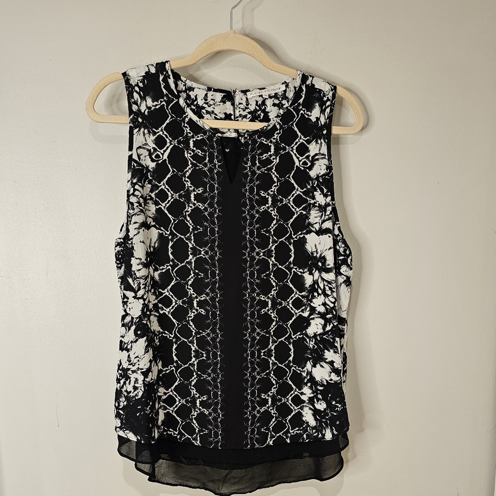 Women's  Violet & Clare black and white sleeveless tank top in a size XL